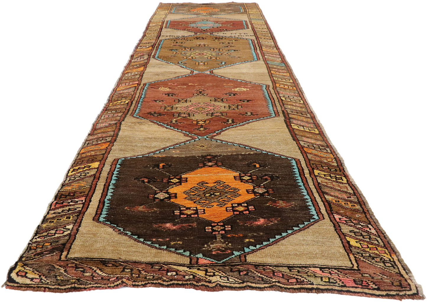 3 x 13 Vintage Turkish Oushak Rug 51842