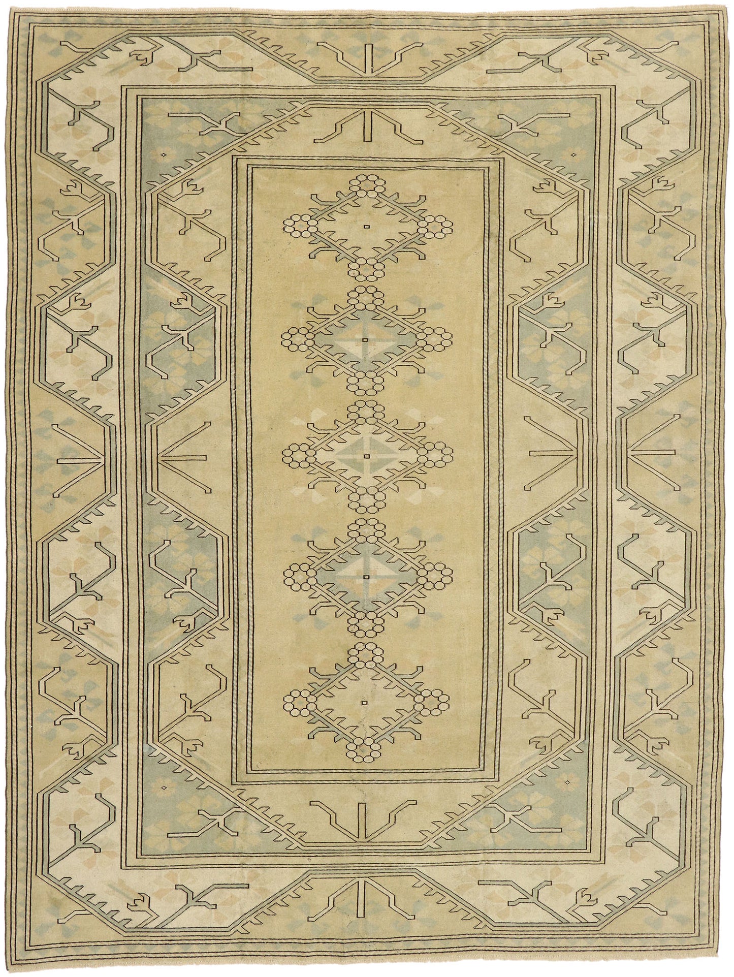 9 x 12 Vintage Turkish Oushak Rug 51849