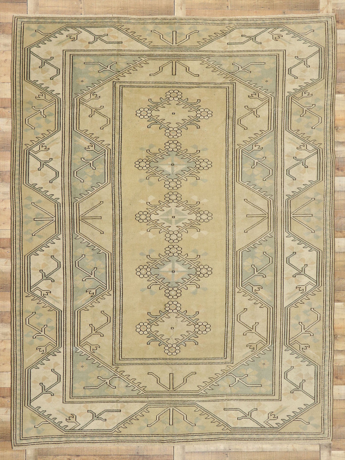 9 x 12 Vintage Turkish Oushak Rug 51849