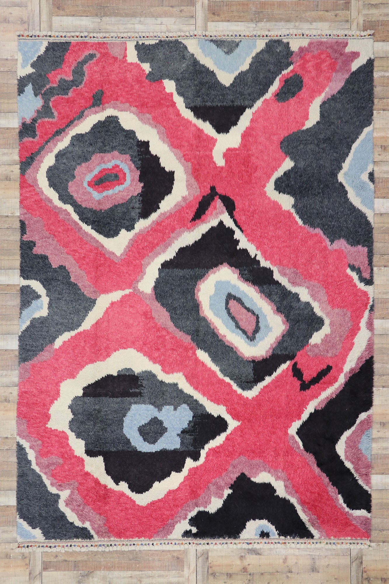 9 x 13 Colorful Turkish Tulu Shag Rug 51872