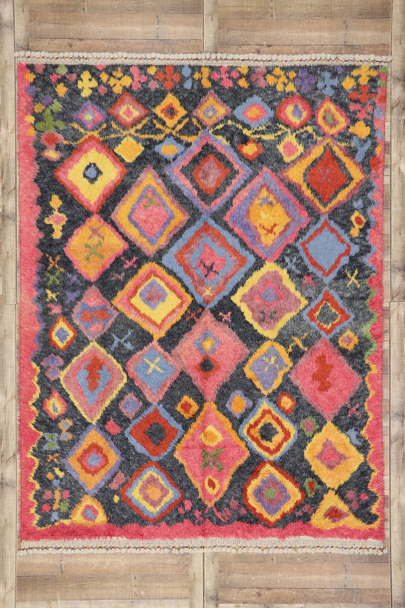 8 x 10 Colorful Turkish Tulu Shag Rug 51874