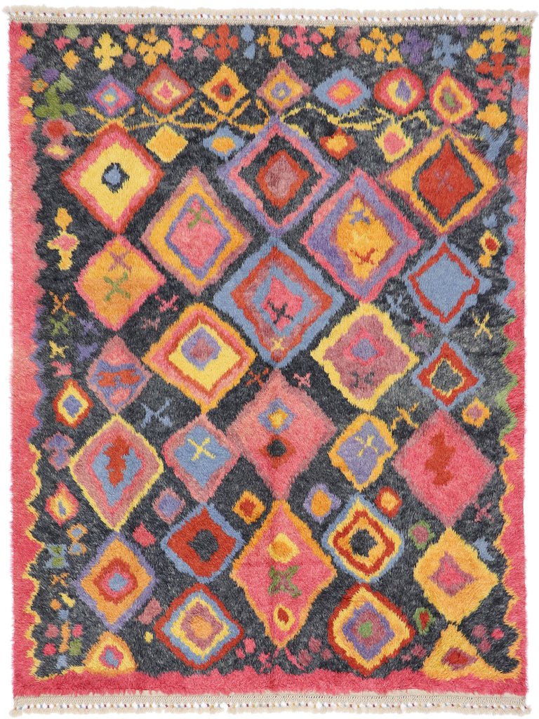8 x 10 Colorful Turkish Tulu Shag Rug 51874