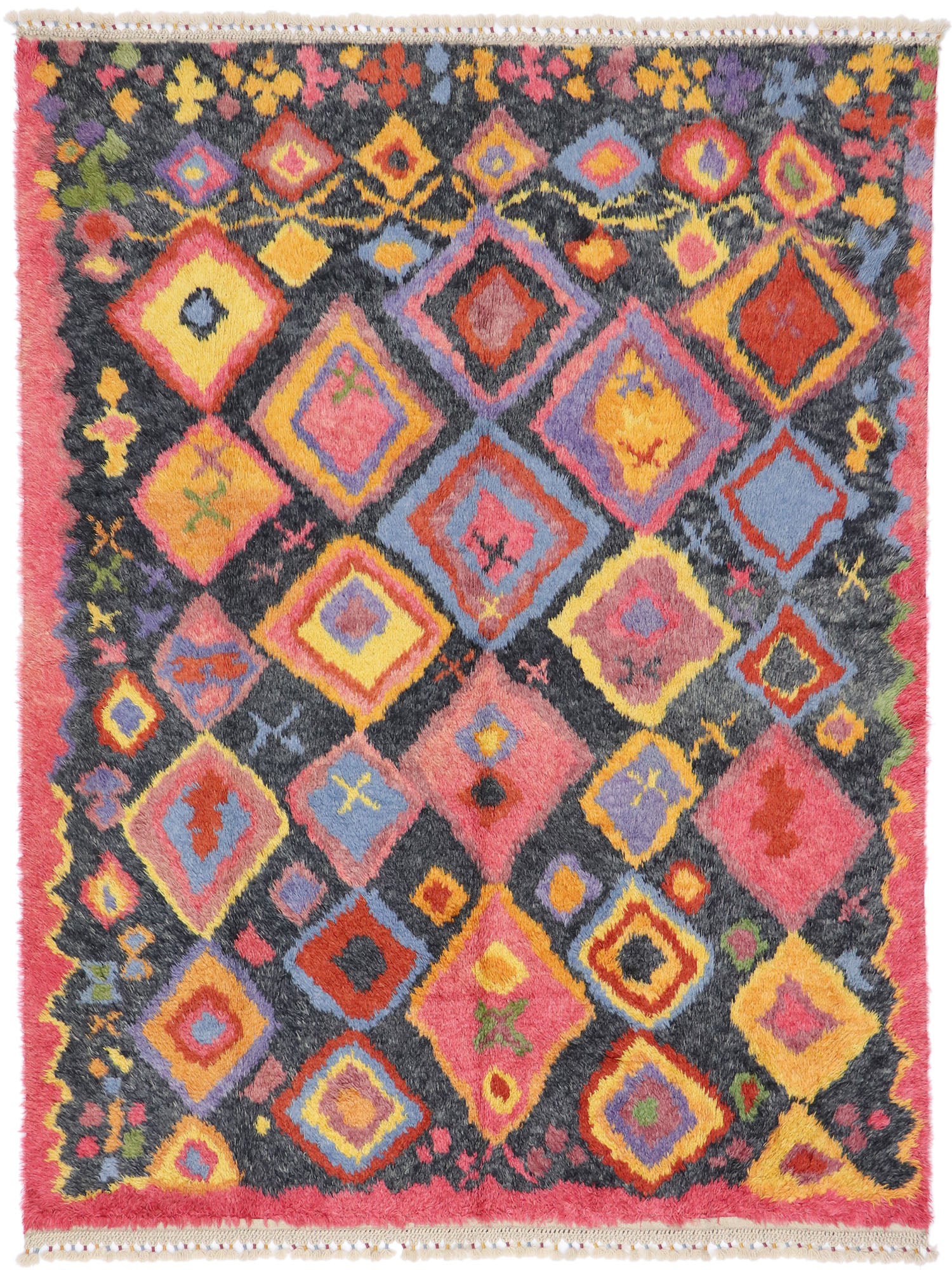 8 x 10 Colorful Turkish Tulu Shag Rug 51874