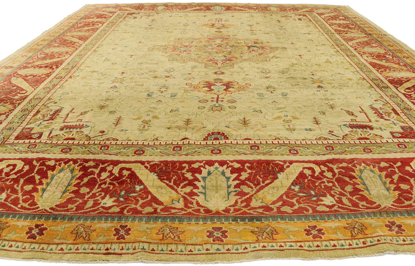 10 x 11 Antique Turkish Oushak Rug 51879