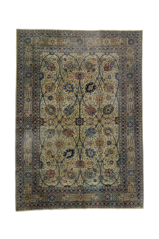 7 x 9 Vintage Persian Tabriz Rug 51883