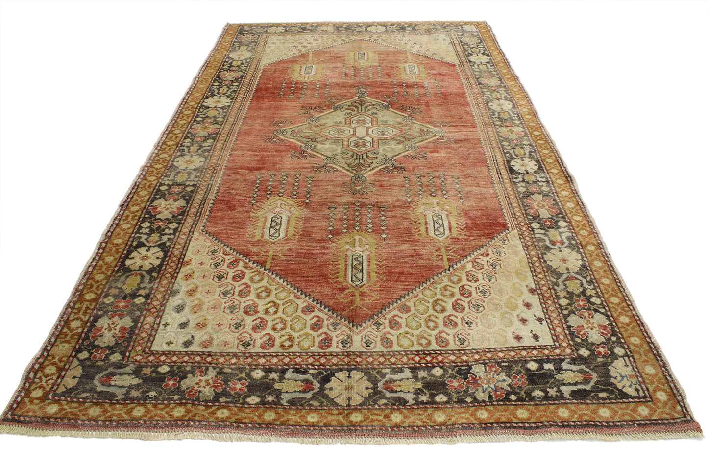 6 x 10 Vintage Turkish Oushak Rug 52040