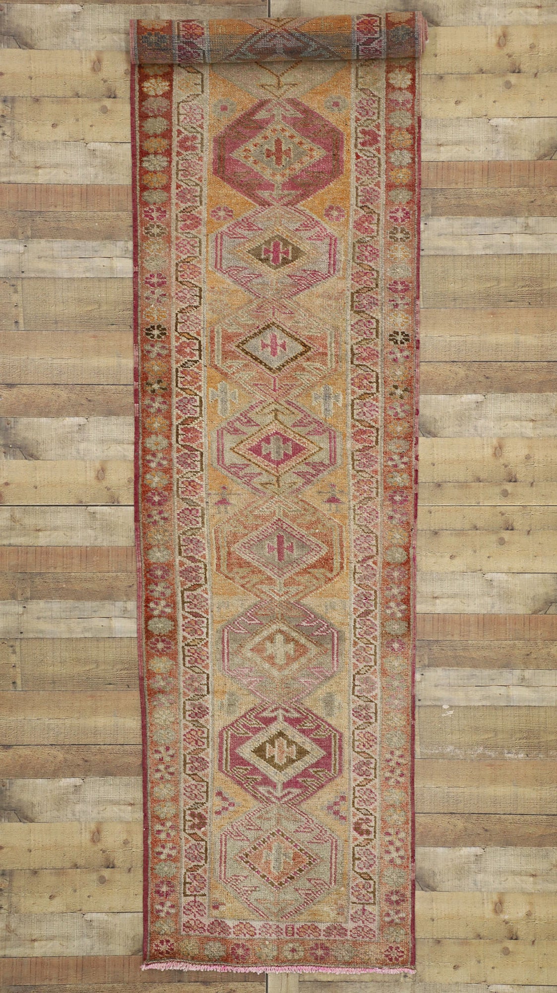 3 x 12 Vintage Turkish Oushak Rug 52049