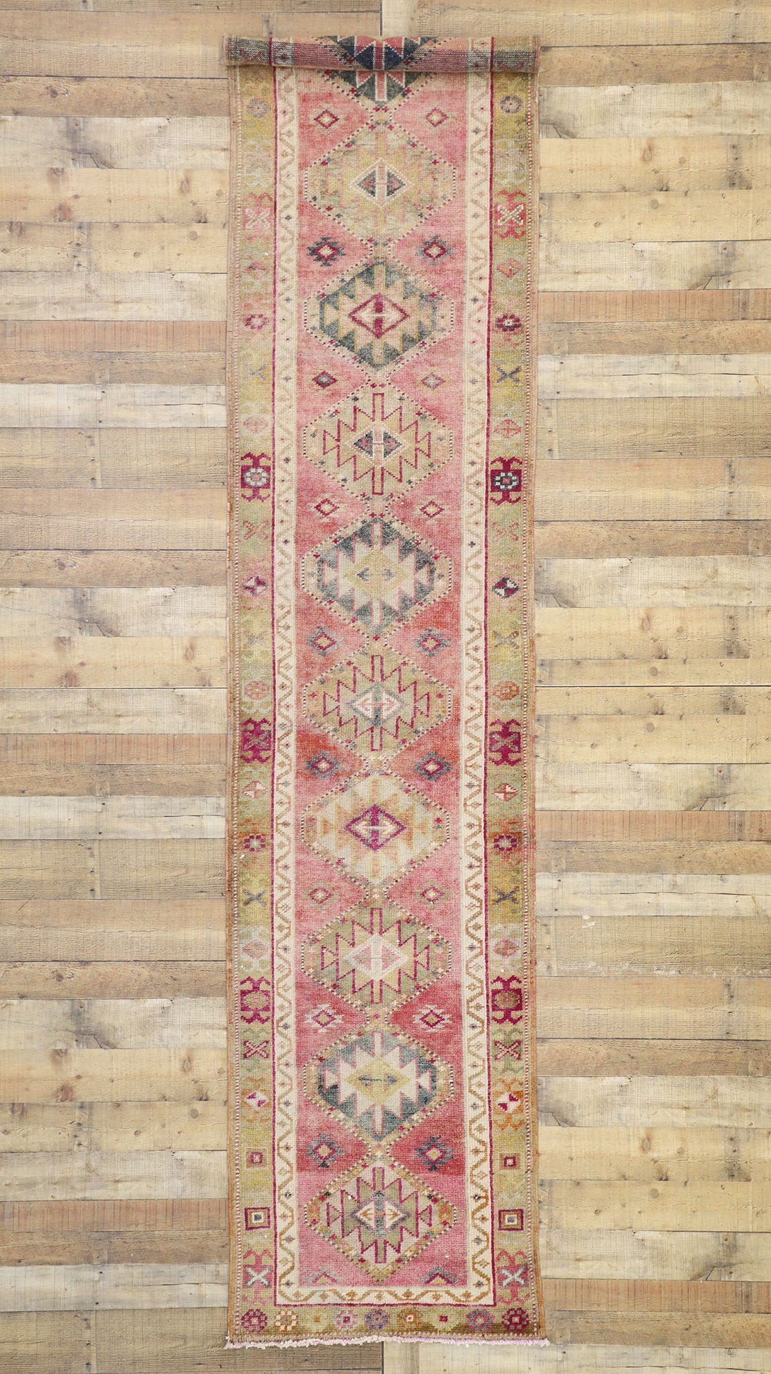 3 x 12 Vintage Turkish Oushak Rug 52059