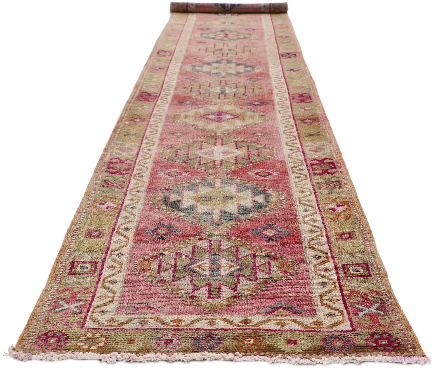 3 x 12 Vintage Turkish Oushak Rug 52059