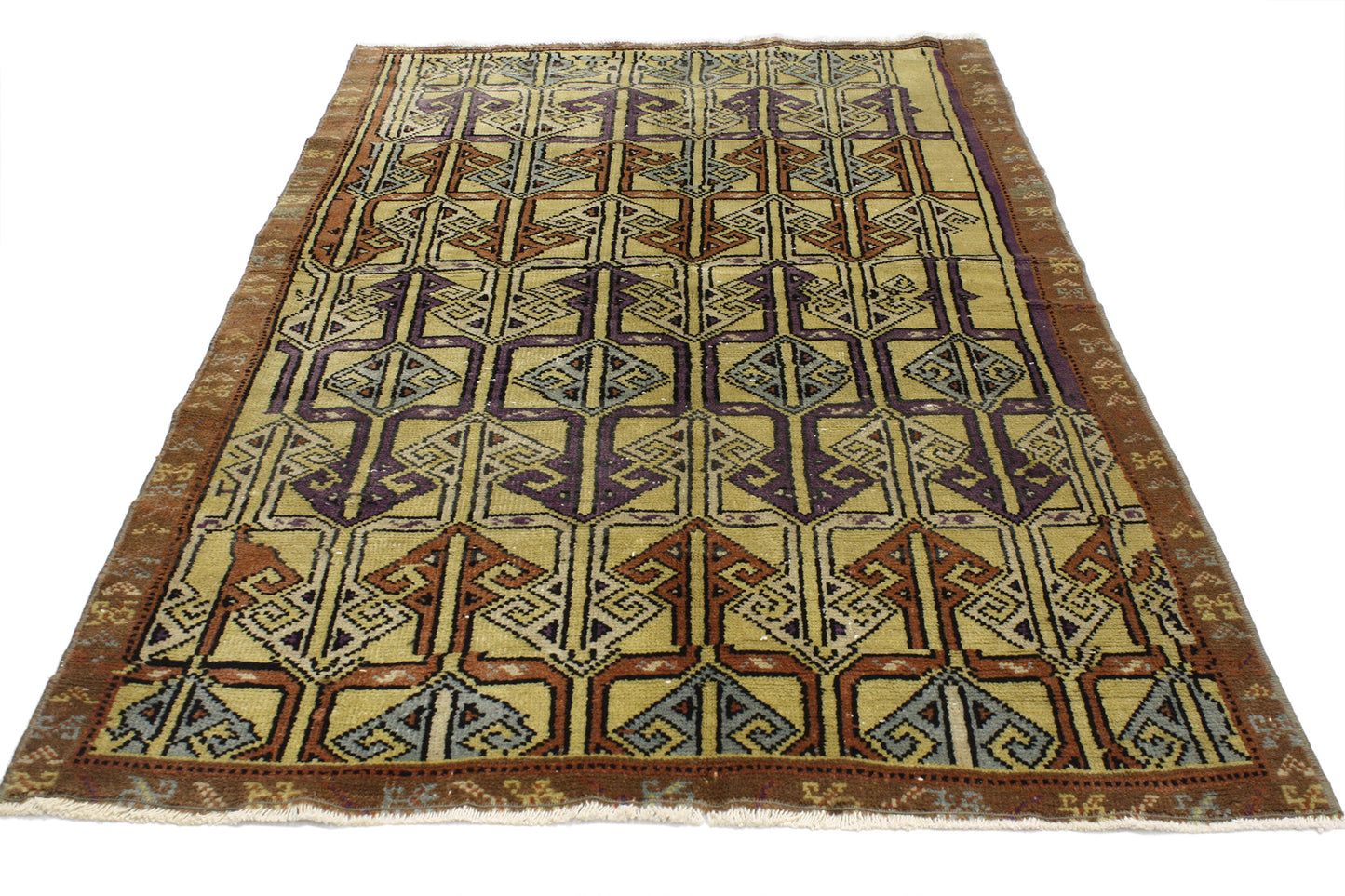 3 x 6 Vintage Turkish Oushak Rug 52076