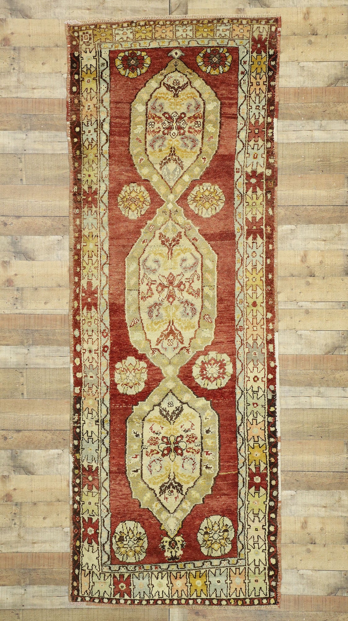 4 x 10 Vintage Turkish Oushak Runner 52121