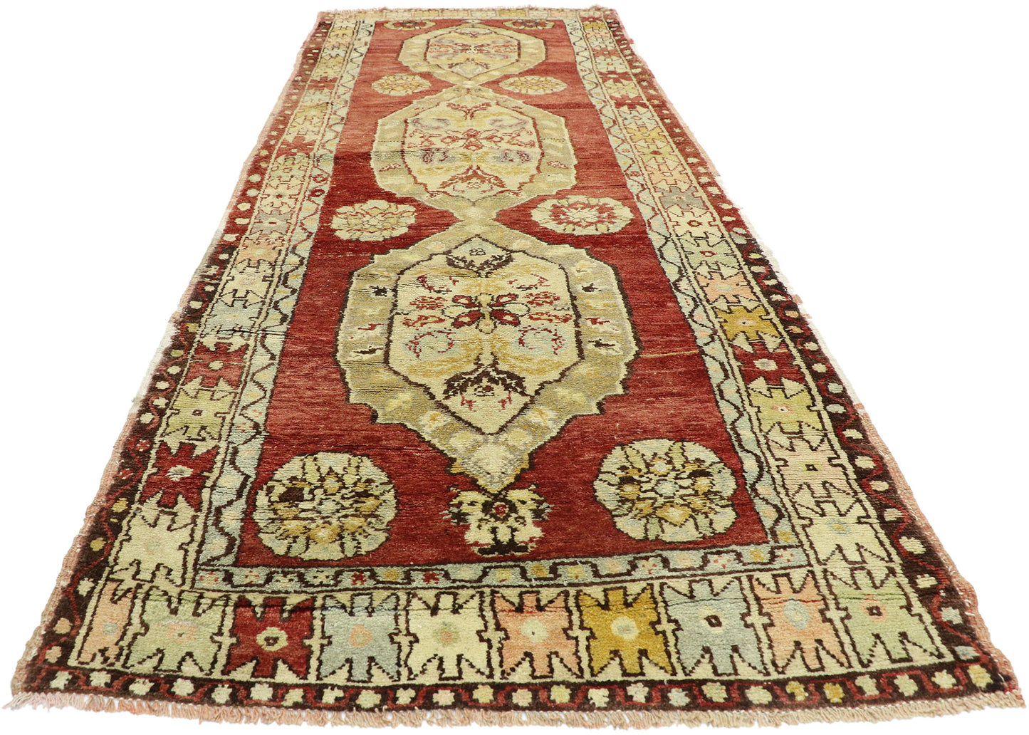 4 x 10 Vintage Turkish Oushak Runner 52121
