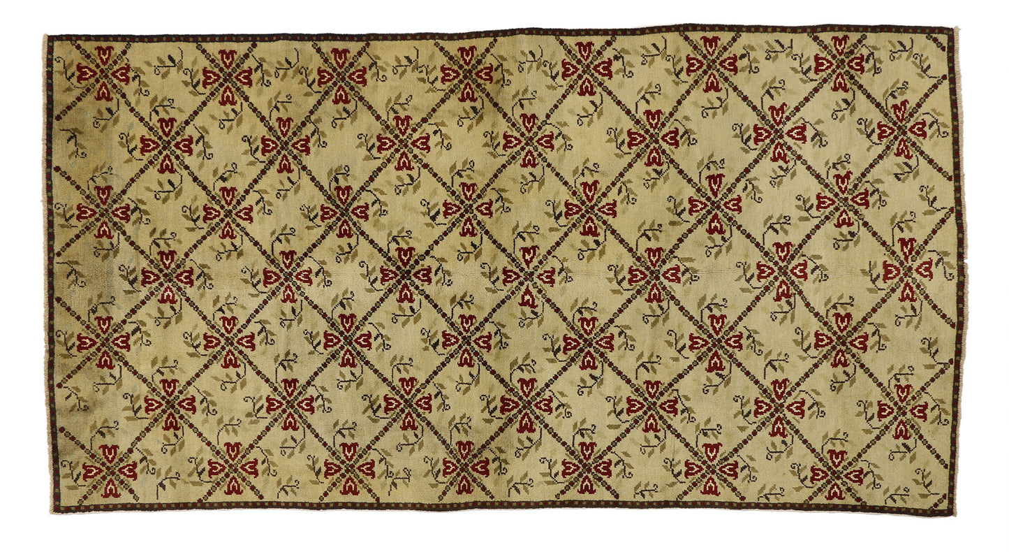 6 x 10 Vintage Turkish Oushak Rug 52144