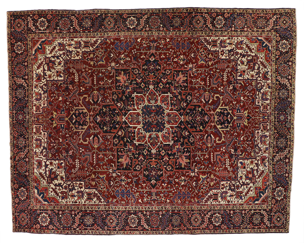 11 x 14 Antique Persian Heriz Rug 52151