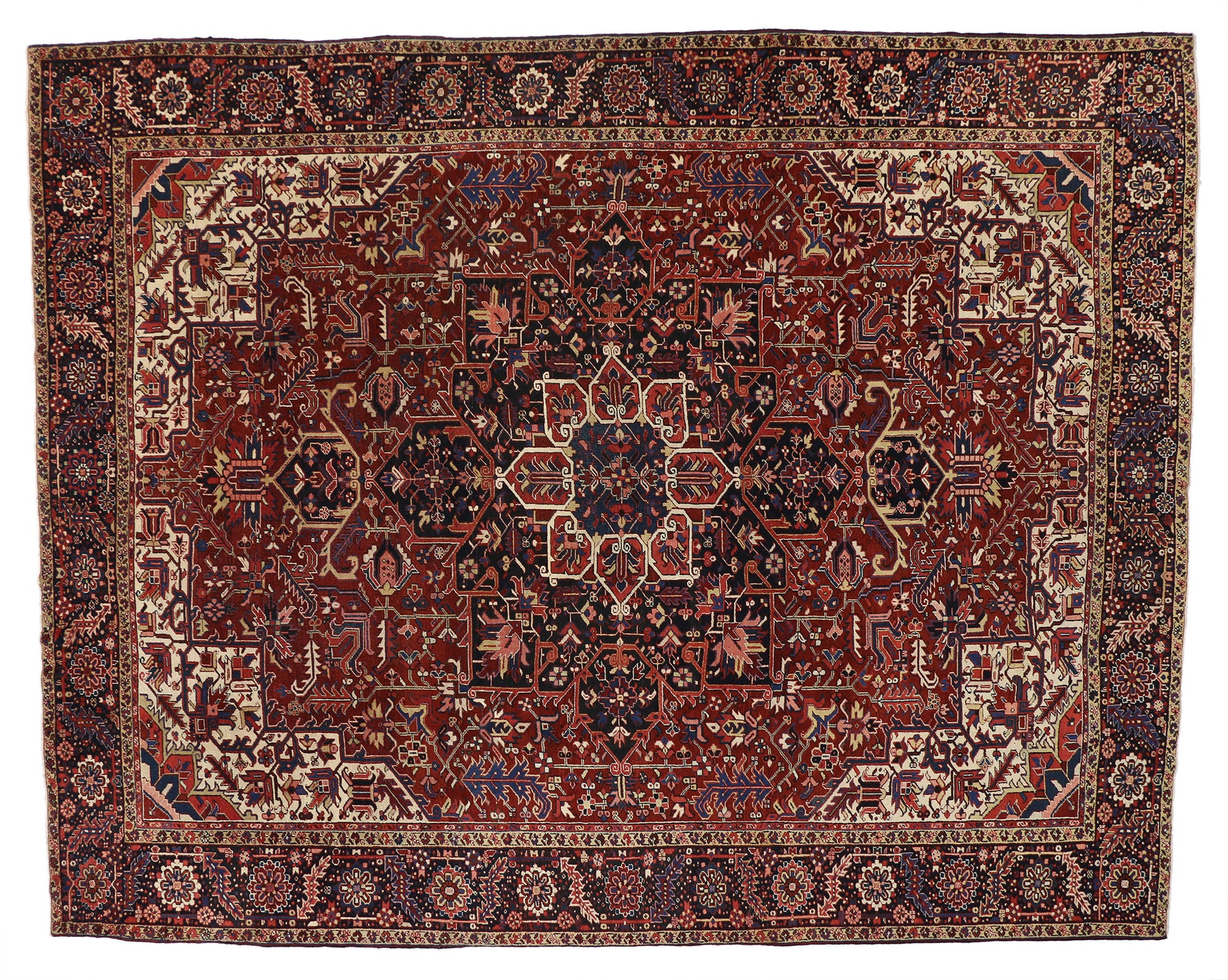11 x 14 Antique Persian Heriz Rug 52151