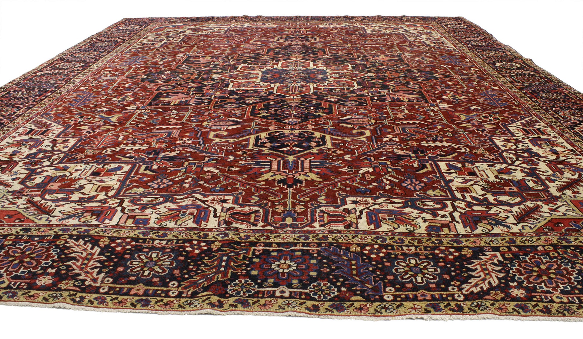 11 x 14 Antique Persian Heriz Rug 52151