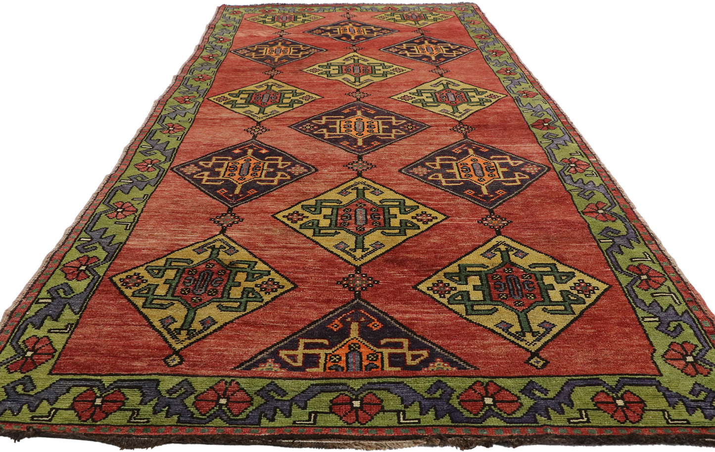 5 x 11 Vintage Turkish Oushak Rug 52177