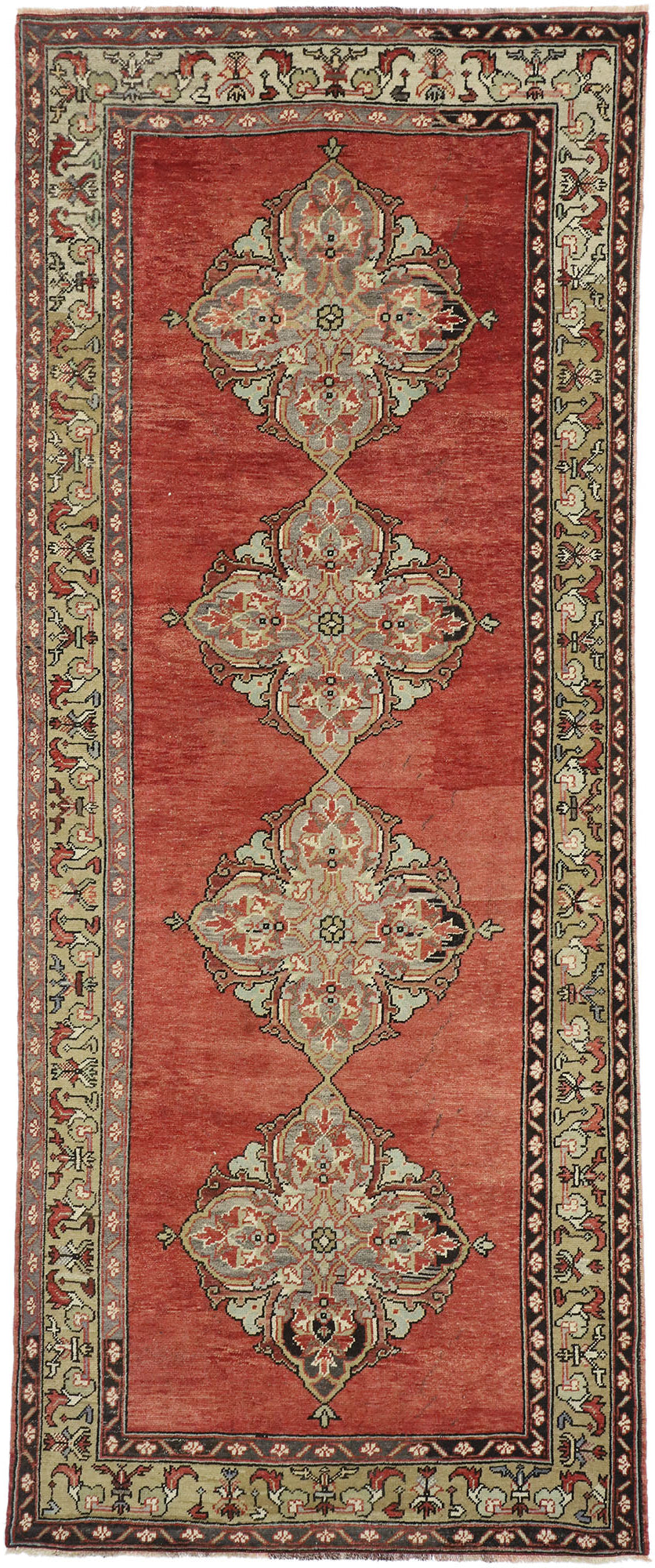 5 x 11 Vintage Turkish Oushak Rug 52178