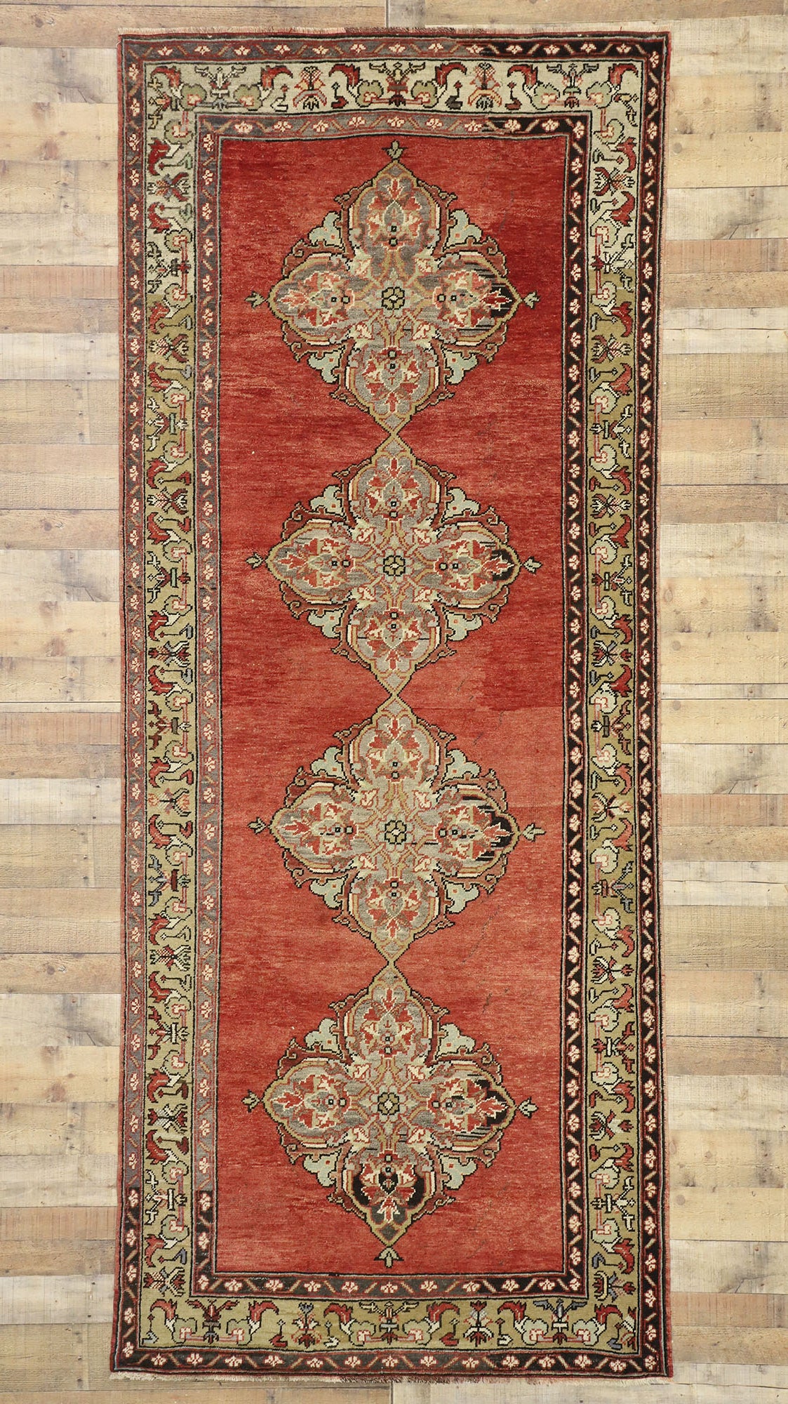 5 x 11 Vintage Turkish Oushak Rug 52178