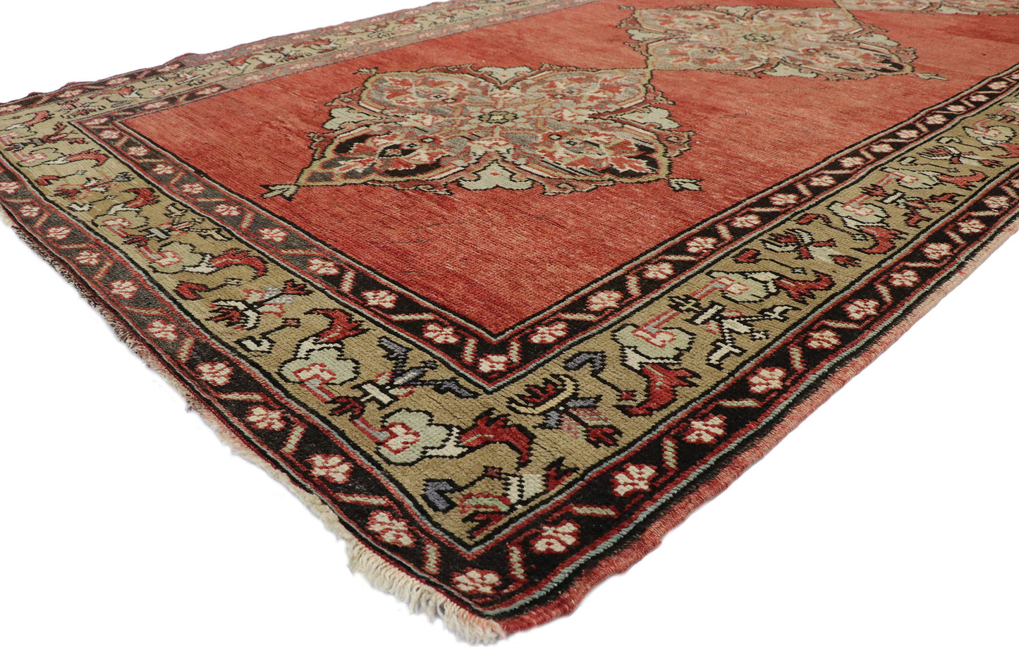 5 x 11 Vintage Turkish Oushak Rug 52178
