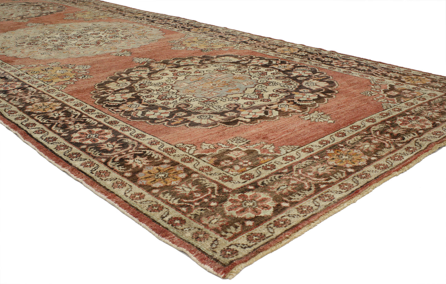 5 x 14 Vintage Turkish Oushak Rug 52248