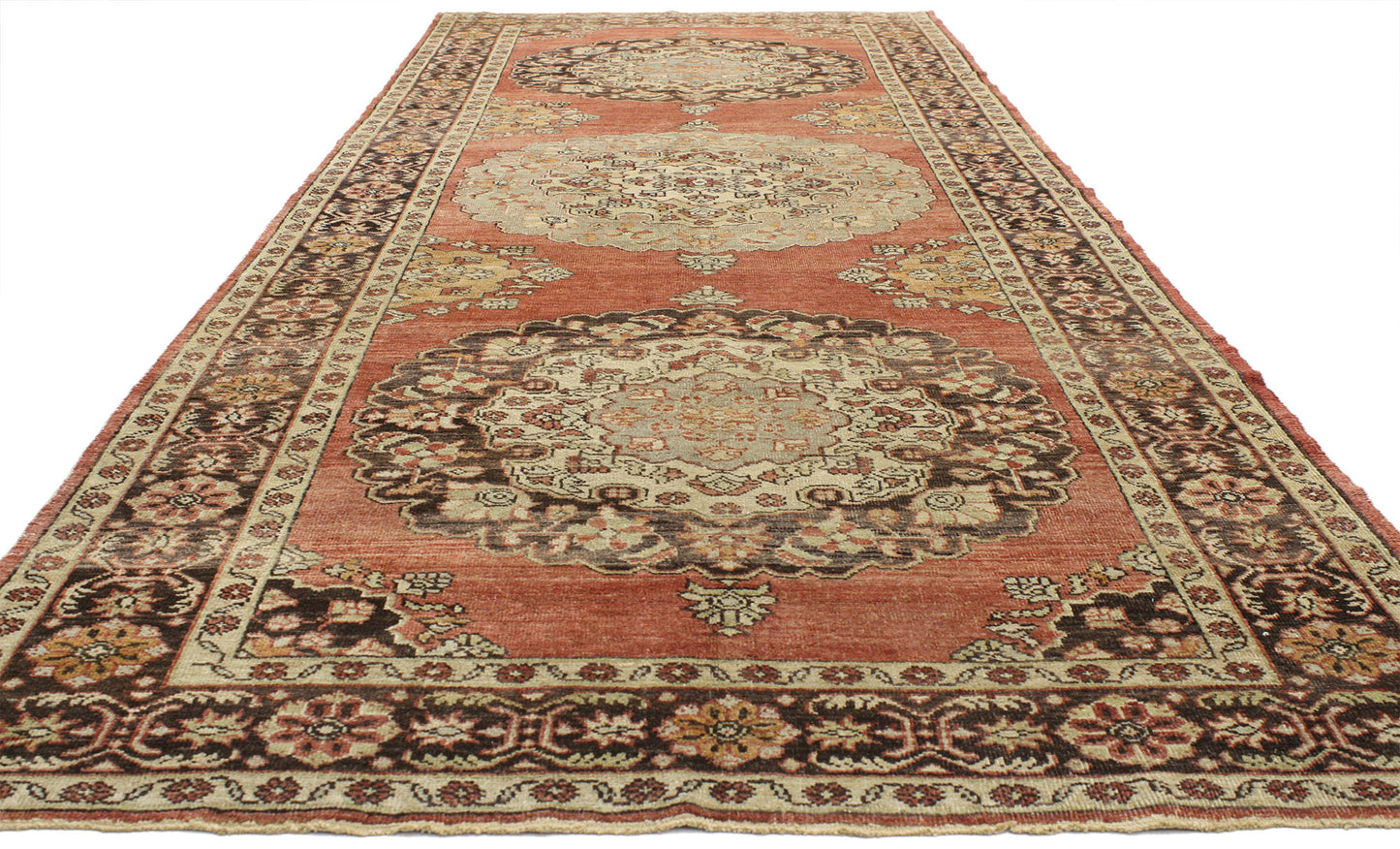 5 x 14 Vintage Turkish Oushak Rug 52248
