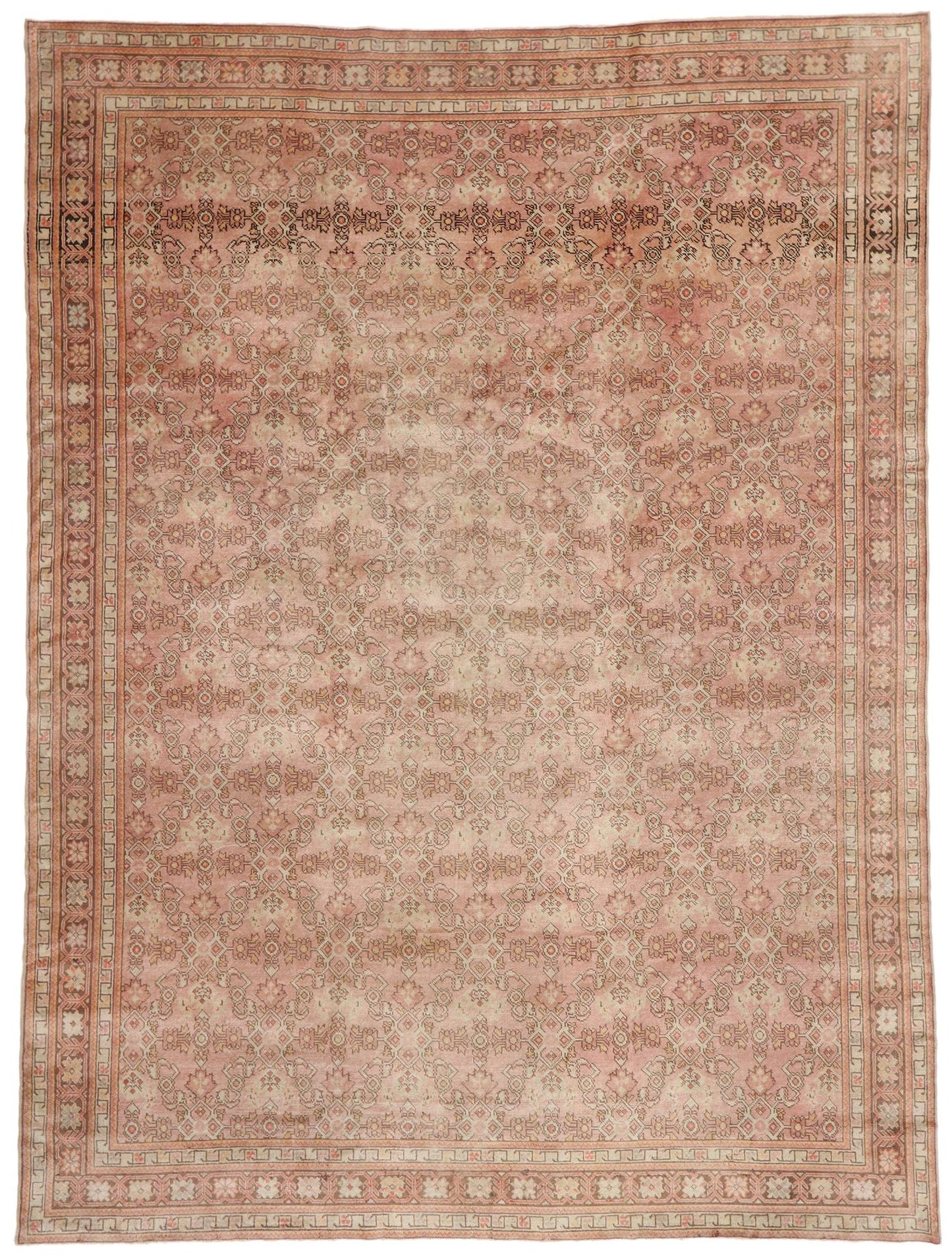 10 x 13 Vintage Turkish Oushak Rug 52289