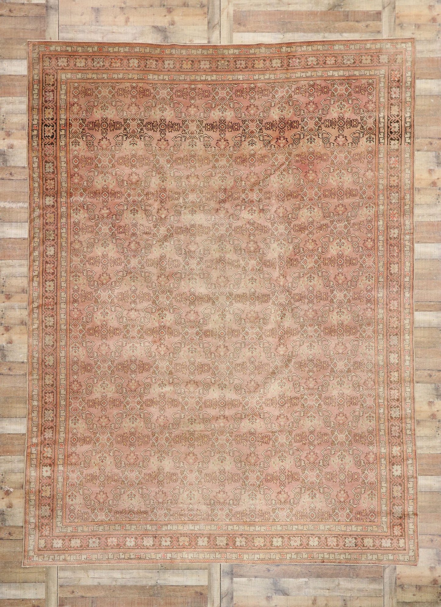 10 x 13 Vintage Turkish Oushak Rug 52289
