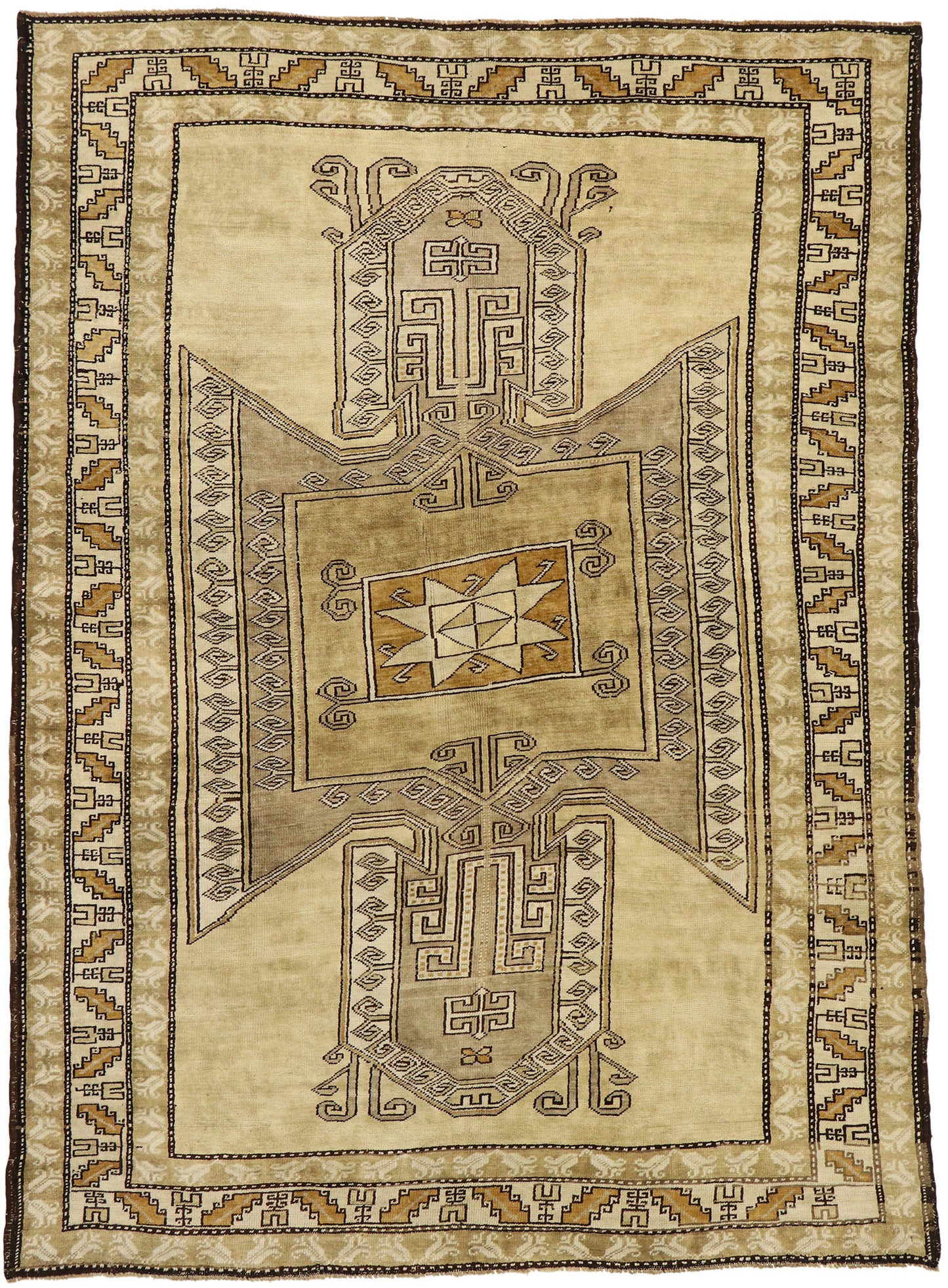 7 x 9 Vintage Turkish Kars Rug 52297