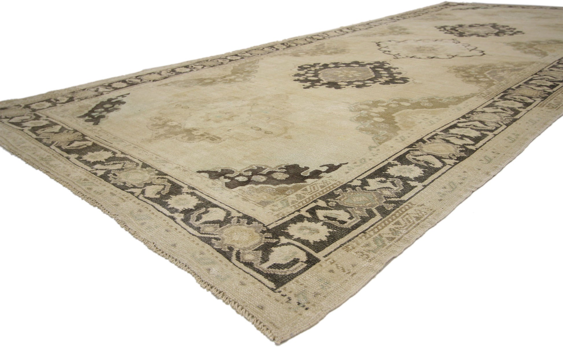 5 x 12 Vintage Turkish Oushak Rug 52309