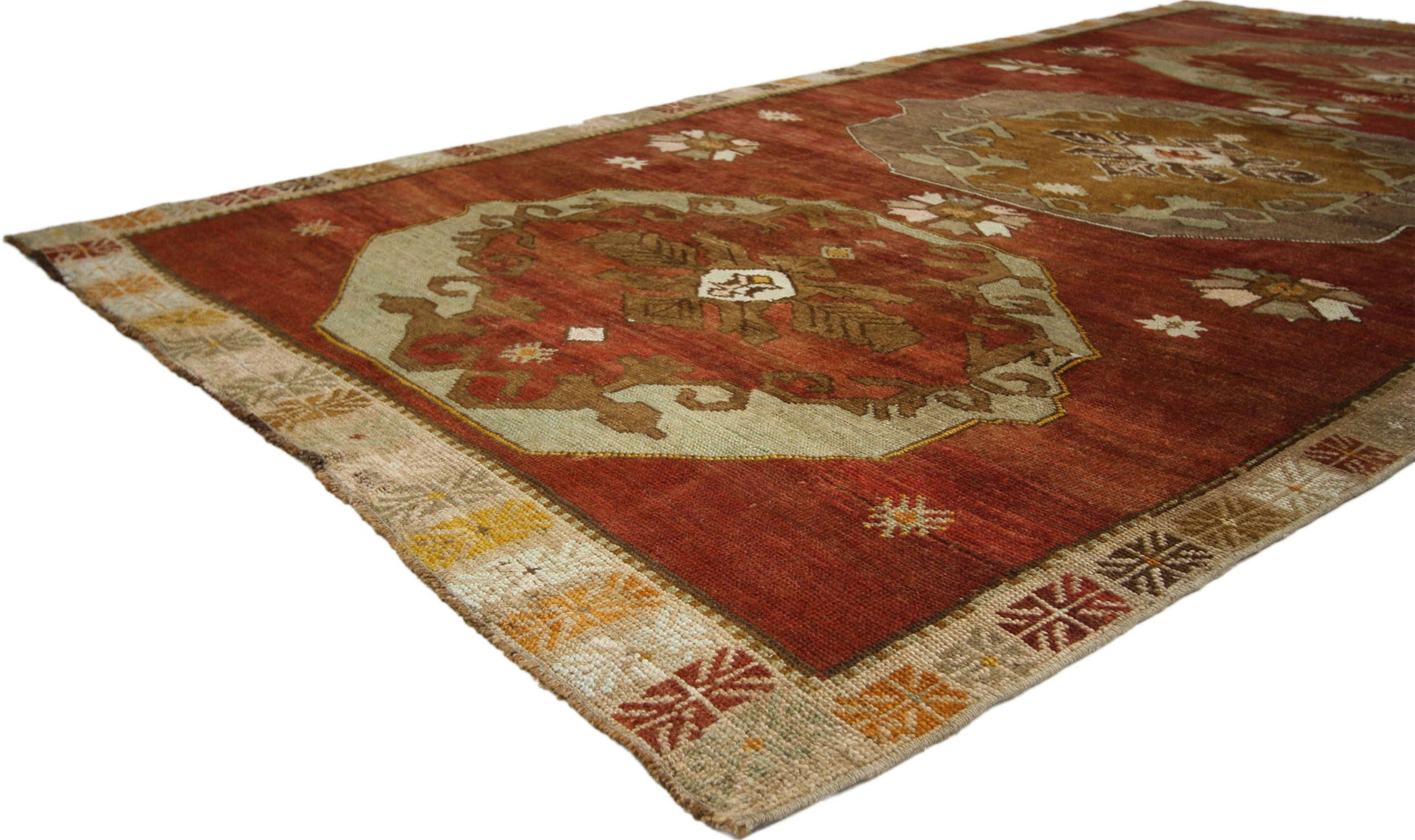 6 x 11 Vintage Turkish Oushak Rug 52316