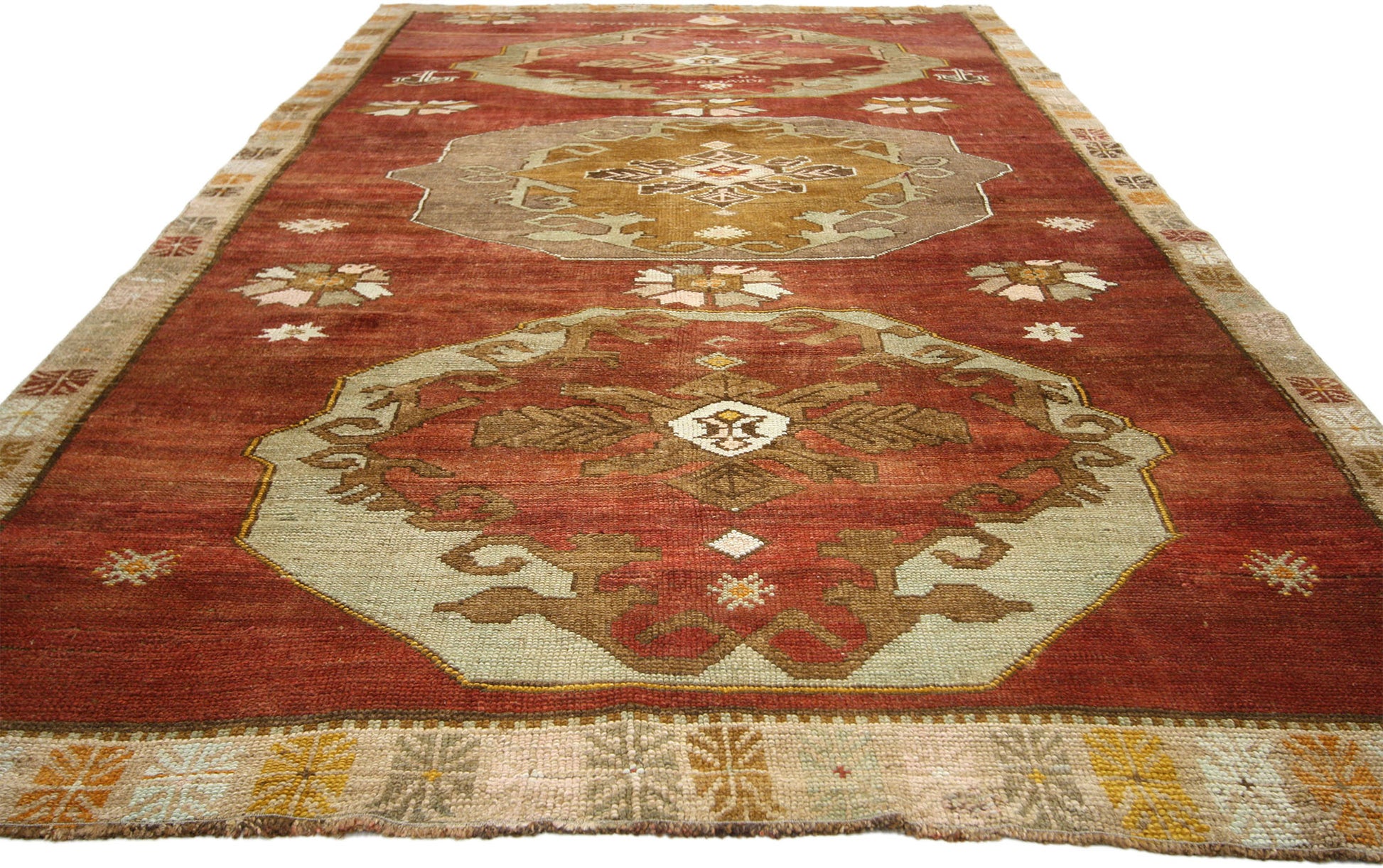 6 x 11 Vintage Turkish Oushak Rug 52316