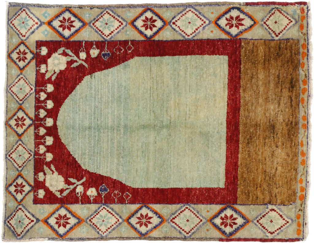 3 x 4 Vintage Turkish Oushak Prayer Rug 52319