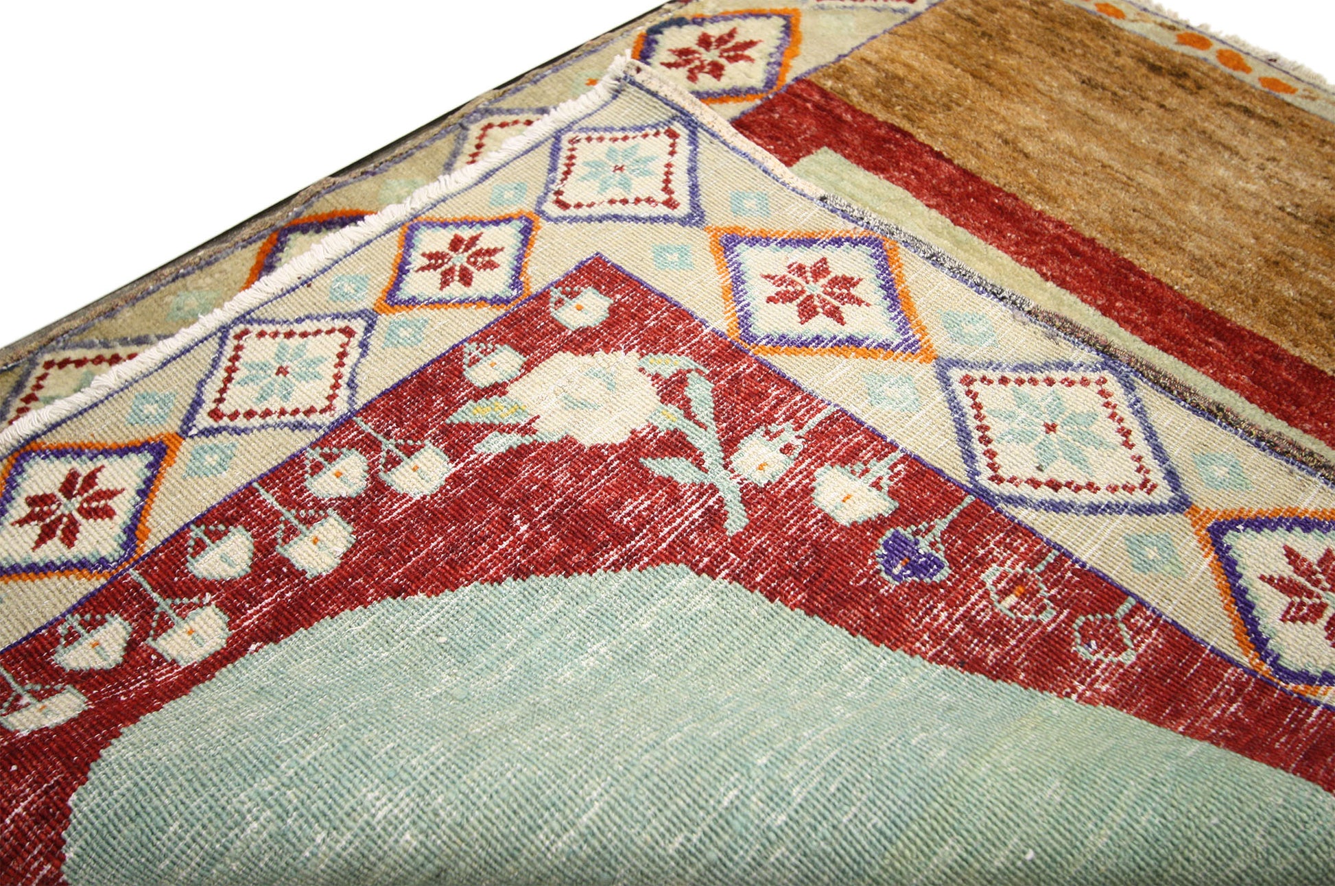 3 x 4 Vintage Turkish Oushak Prayer Rug 52319