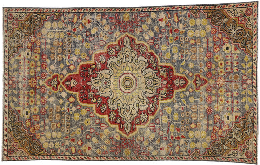 4 x 6 Vintage Turkish Oushak Rug 52324