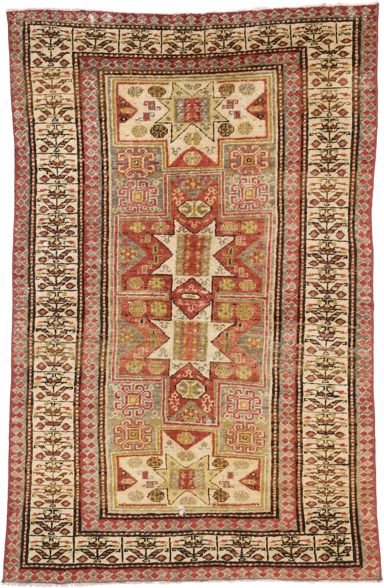 4 x 6 Vintage Turkish Oushak Rug 52337