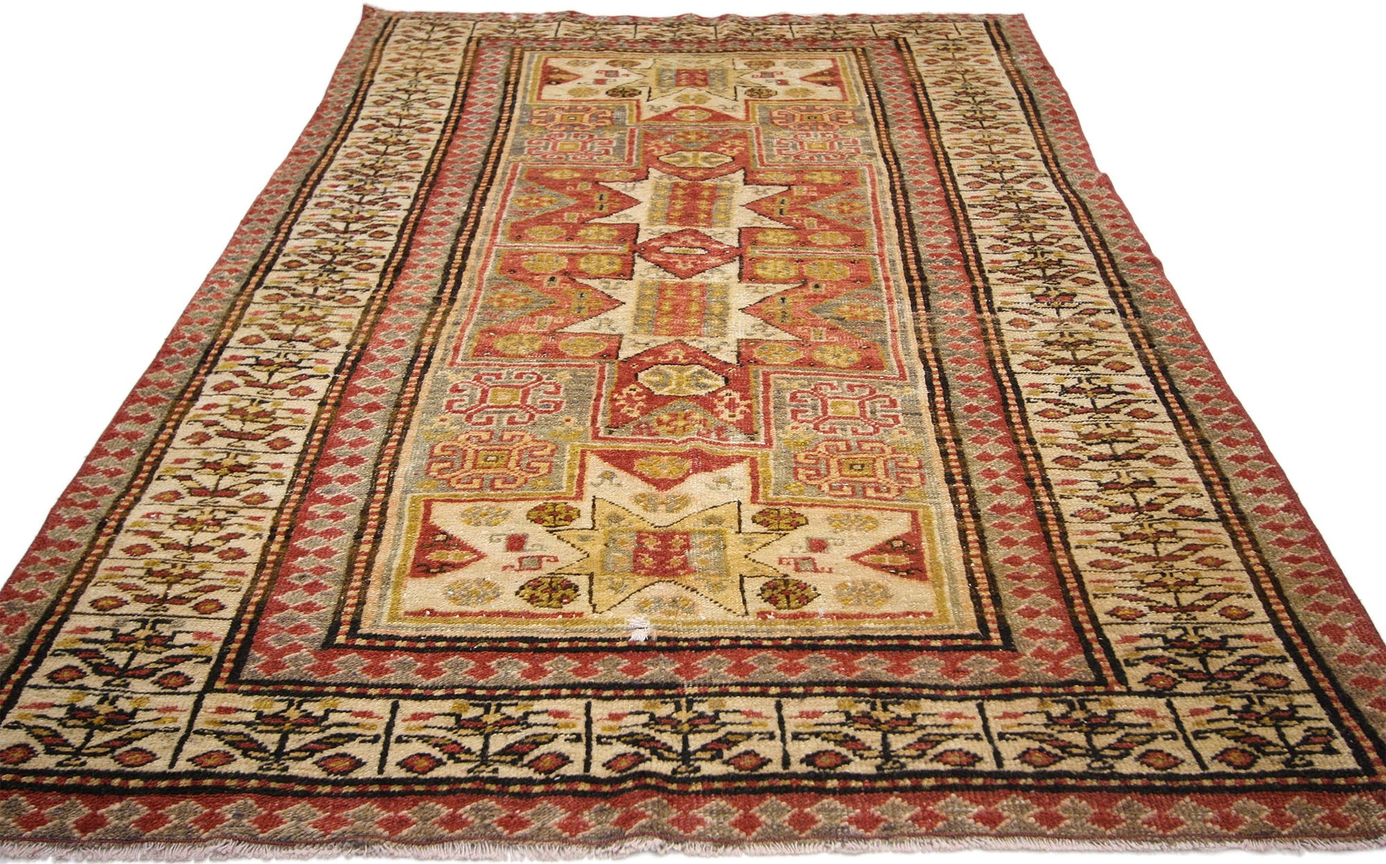 4 x 6 Vintage Turkish Oushak Rug 52337