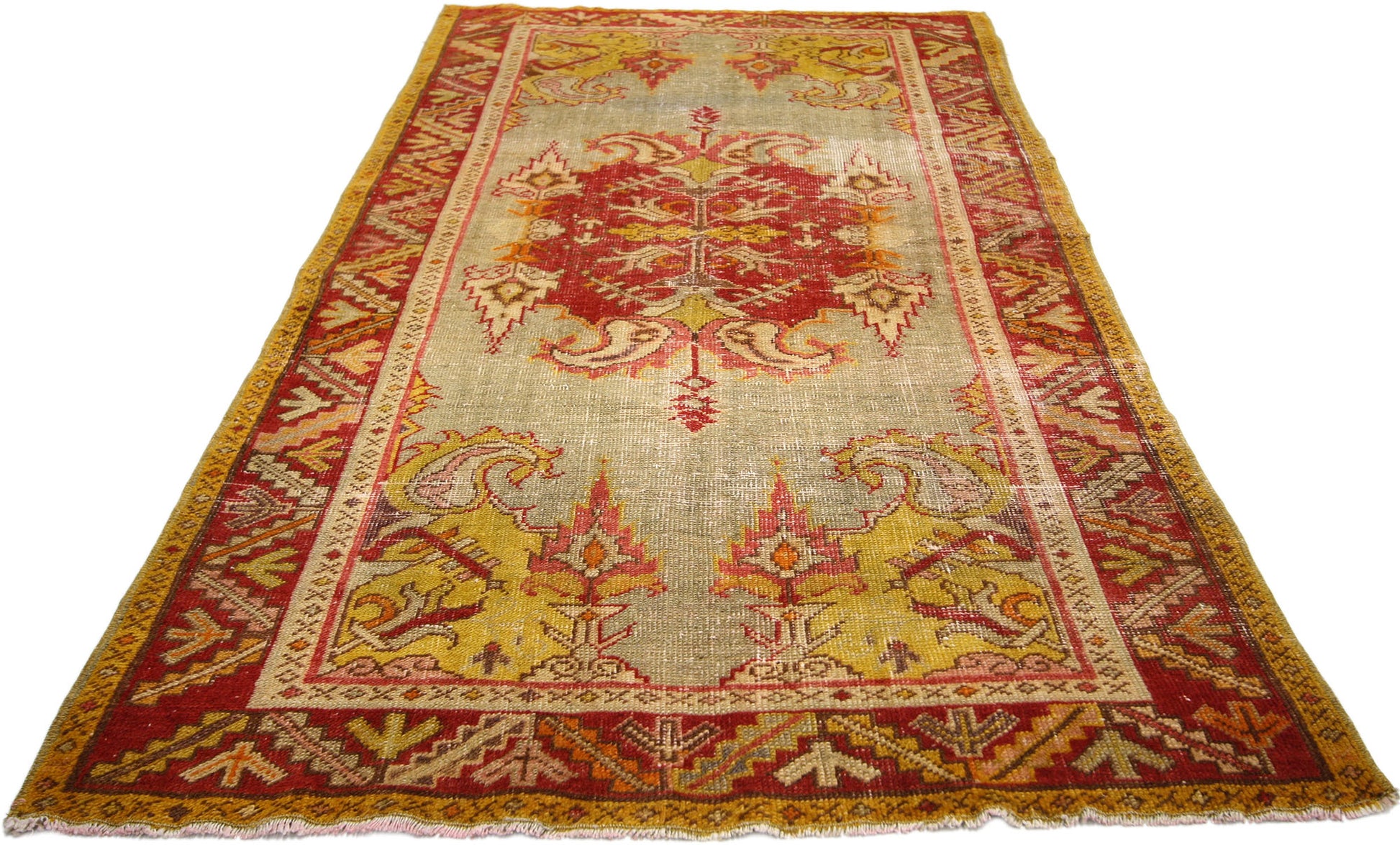 3 x 6 Vintage Turkish Oushak Rug 52340