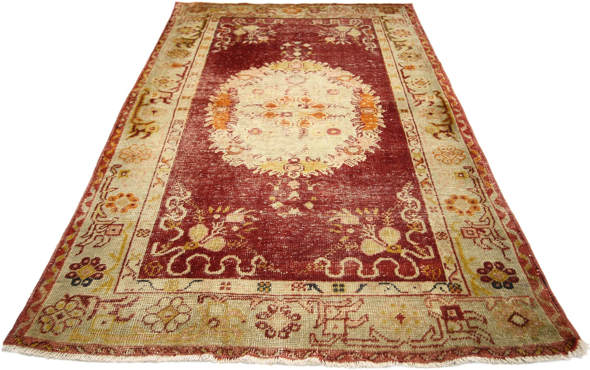 3 x 6 Vintage Turkish Oushak Rug 52343