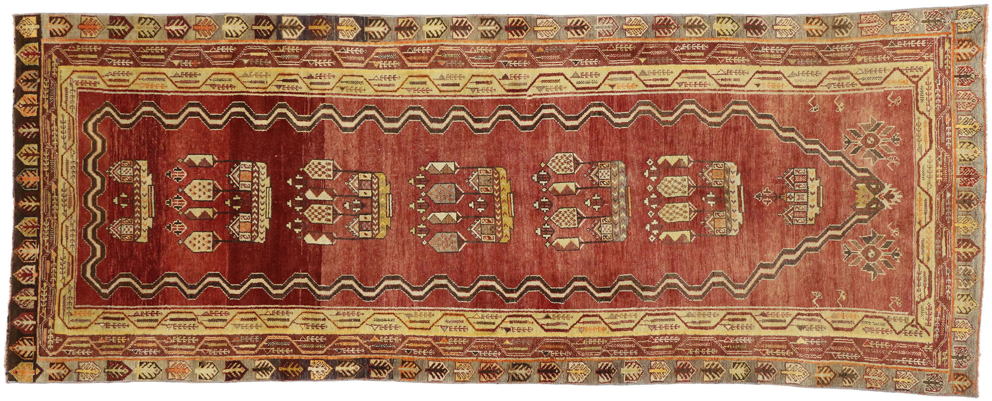 4 x 10 Vintage Anatolian Kirsehir Prayer Rug 52350