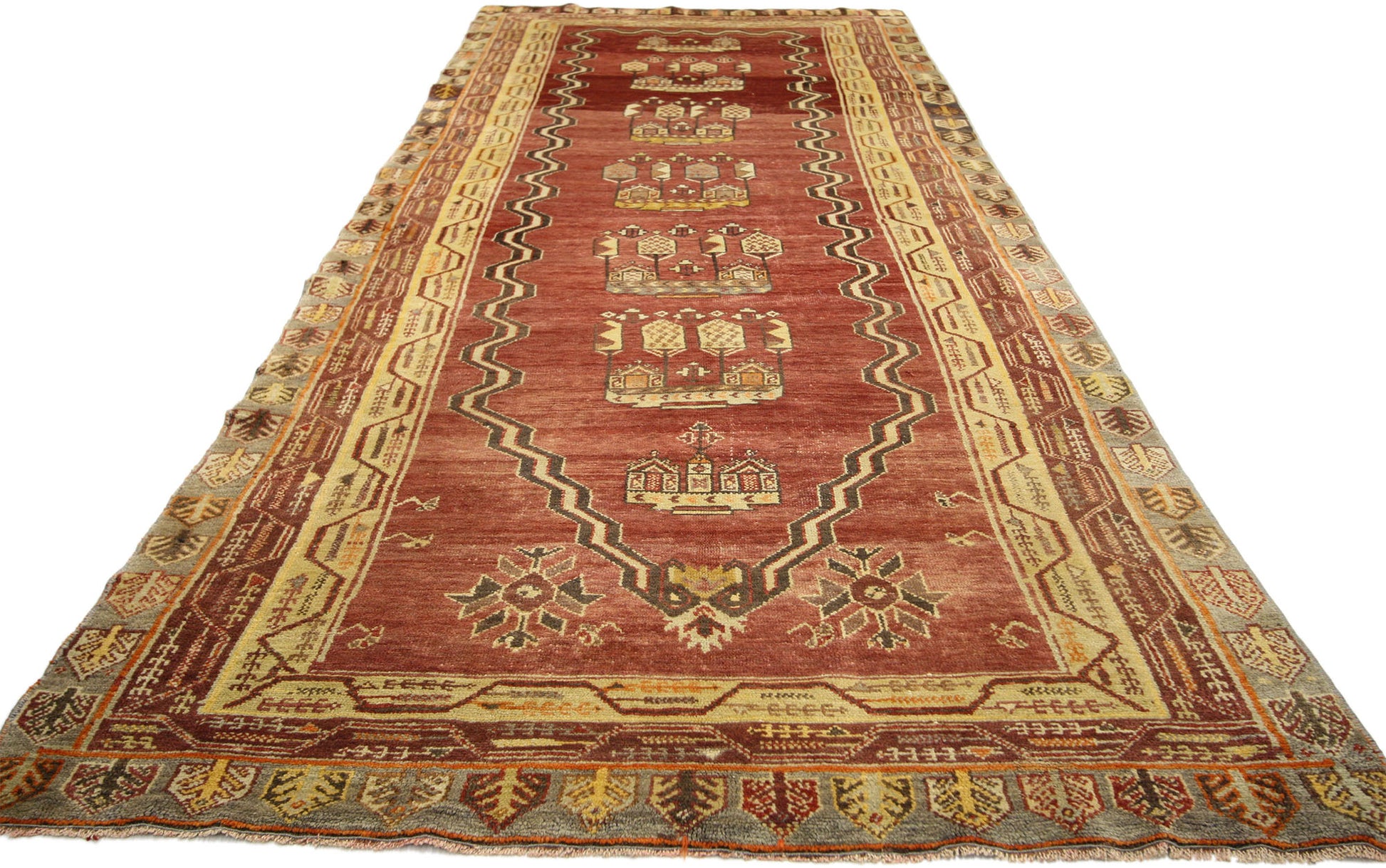 4 x 10 Vintage Anatolian Kirsehir Prayer Rug 52350