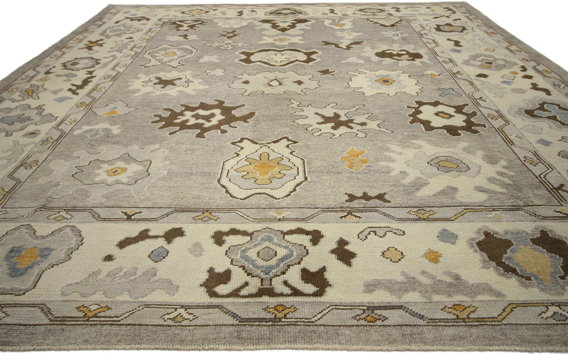 10 x 13 Earth-Tone Turkish Oushak Rug 52360