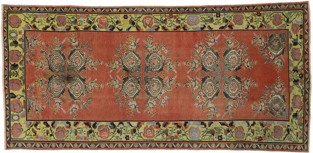 5 x 10 Vintage Turkish Oushak Rug 52392