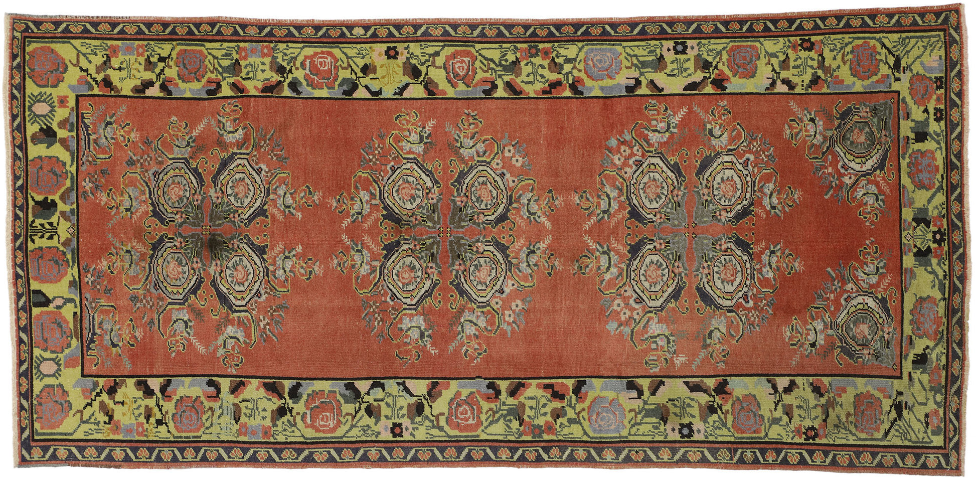 5 x 10 Vintage Turkish Oushak Rug 52392