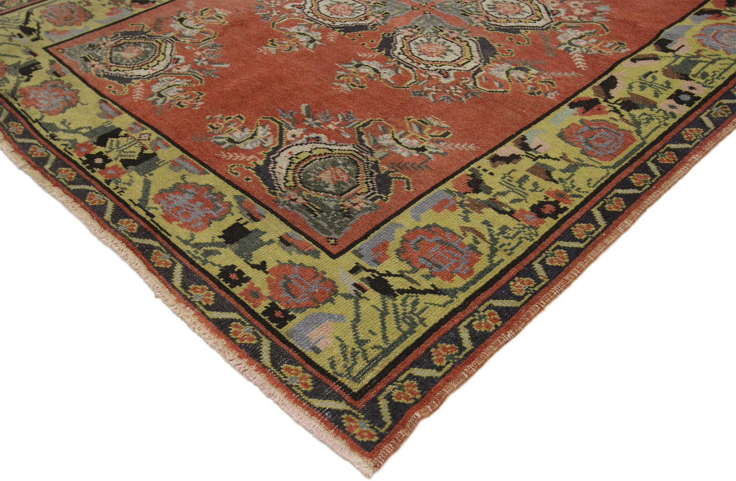 5 x 10 Vintage Turkish Oushak Rug 52392