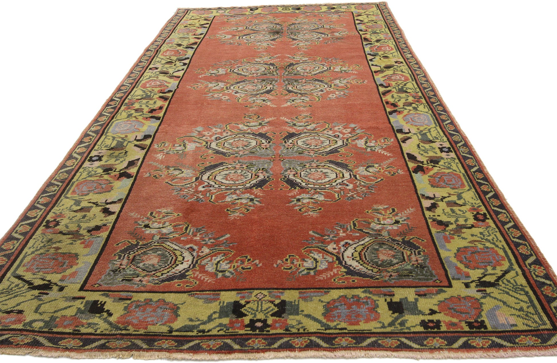 5 x 10 Vintage Turkish Oushak Rug 52392