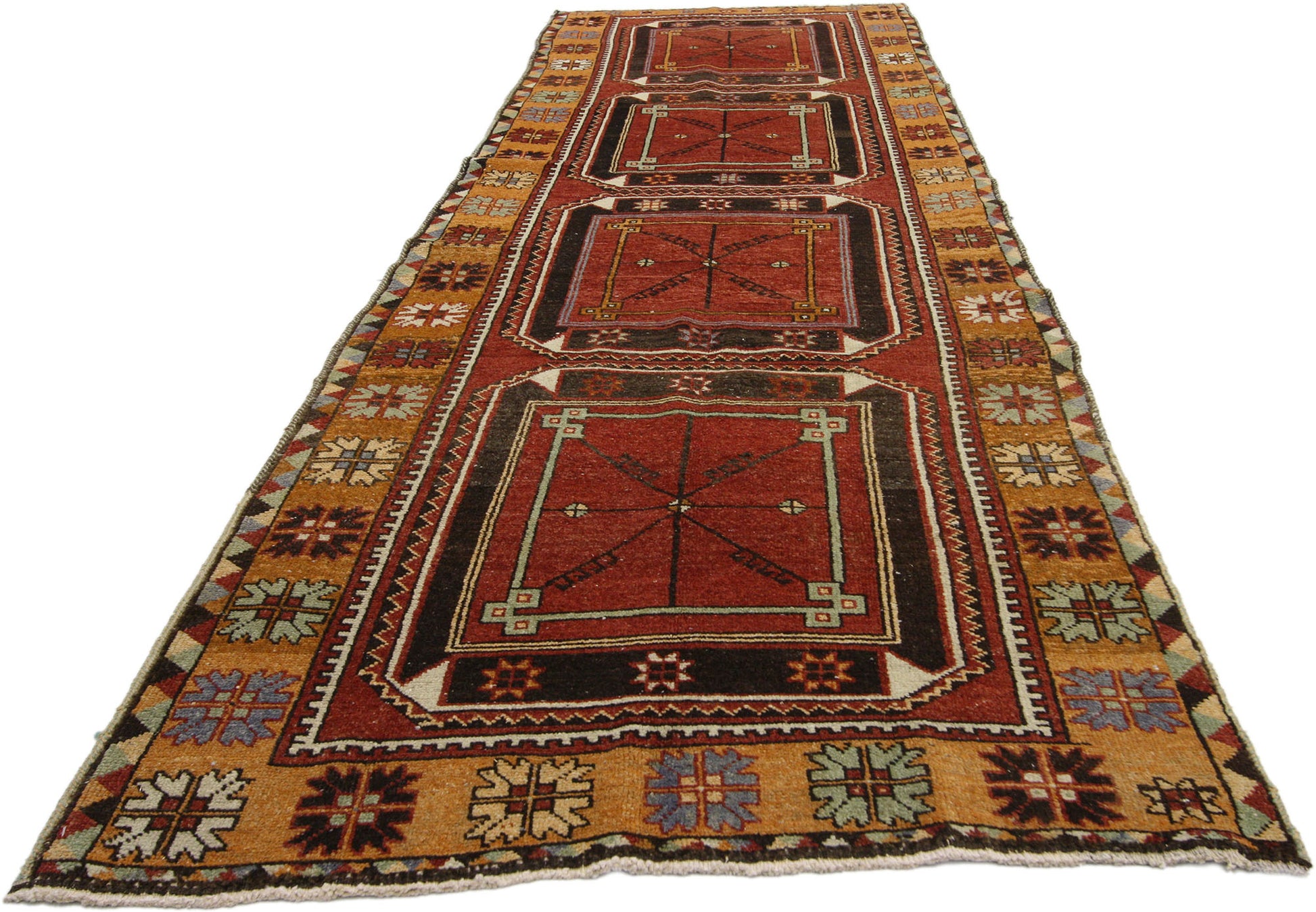 4 x 12 Vintage Turkish Oushak Rug 52393