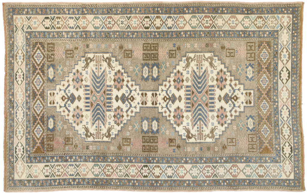 3 x 5 Vintage Turkish Oushak Rug 52394