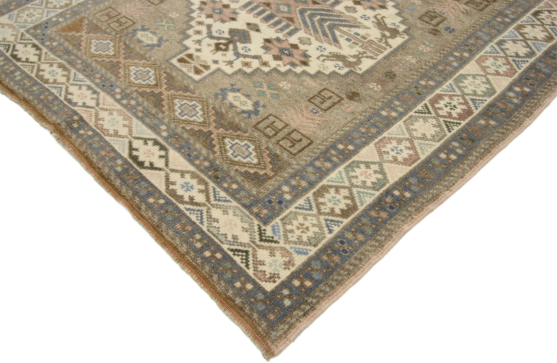 3 x 5 Vintage Turkish Oushak Rug 52394