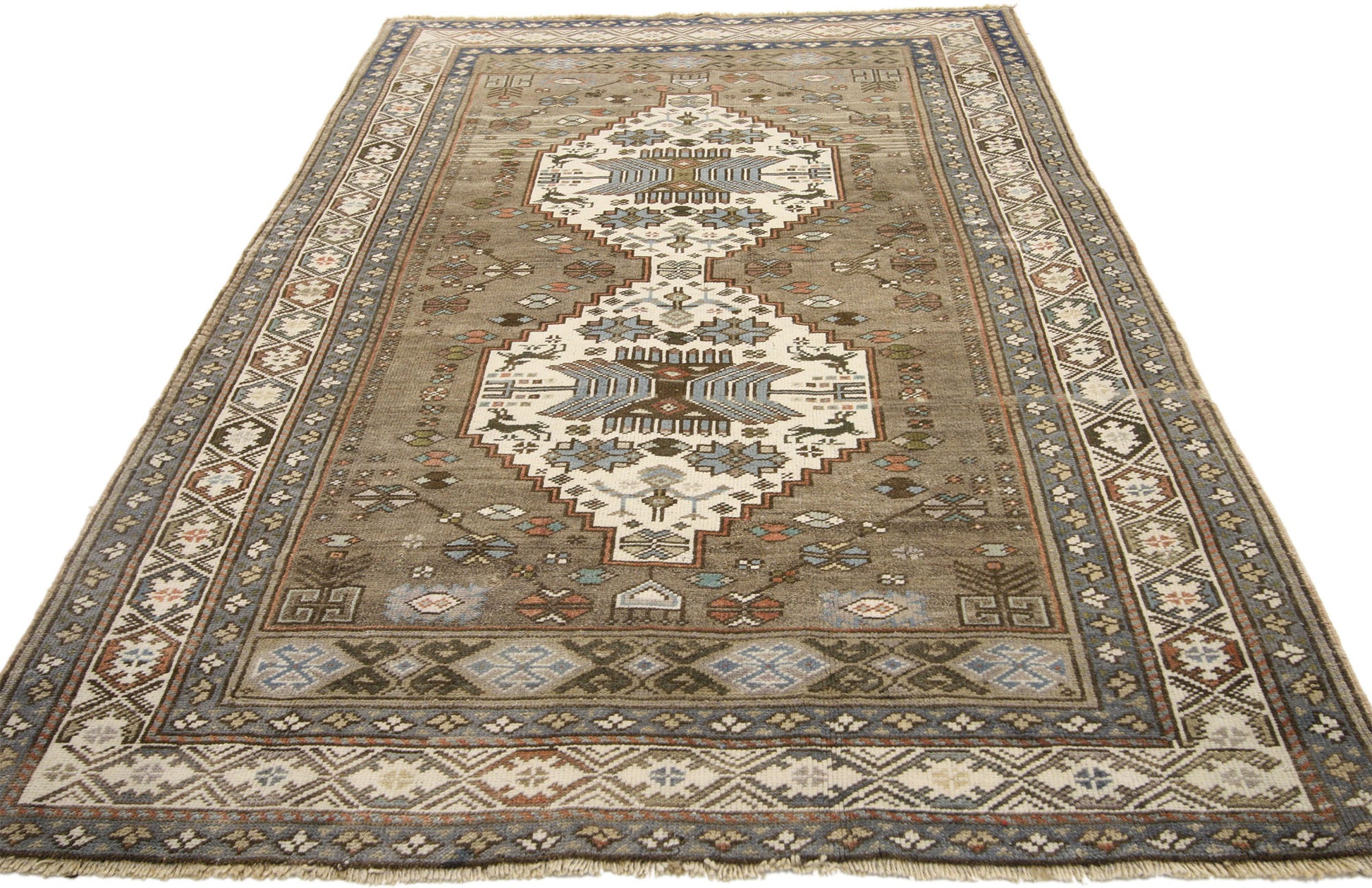 4 x 6 Vintage Turkish Oushak Rug 52395